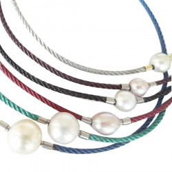 Braided Colored Steel InterChangeable Necklace, (one necklace for sale)