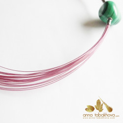 20 PINK nylon coated wires interchangeable necklace, close up of material 