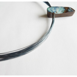 20 BLUE nylon coated wires interchangeable necklace 