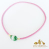 4 mm FUSHIA Stingray InterChangeable Necklace with a jade pebble clasp (sold separatly)