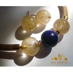 steel connector to join 2 clasps with rutil quartz and lapis clasps (sold separatly)