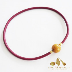 5 mm STITCHED RED Leather InterChangeable Necklace (clasp sold separatly)