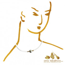 4 mm Braided Leather Necklace in WHITE as it will look like (pearl sold separatly)