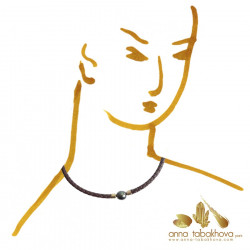 5 mm BROWN Braided Leather Necklace as it will look like (pearl sold separatly)