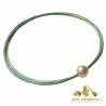 15,9 mm GOLD Pearl Clasp with a green and gold plated wire necklace (sold separatly)