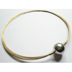 12 steel wire necklace : mixed silver and gold plated