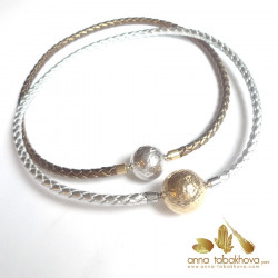 5 mm Braided SILVER Leather InterChangeable Necklace