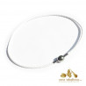 3 mm Braided Leather InterChangeable Necklace in white, matched with a pearl clasp (sold separatly) .
