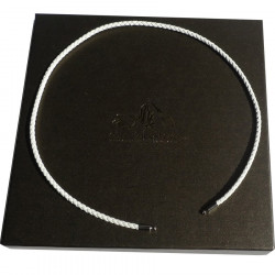 3 mm Braided Leather InterChangeable Necklace in whote as you will get it