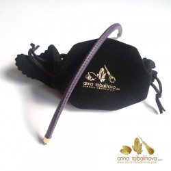 5 mm STITCHED Leather Bracelet in purple as you will get it