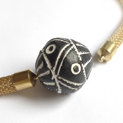 African Traditional BLACK Terracotta bead Interchangeable Clasp, buy on line