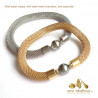 8 mm gold plated steel mesh-interchangeable-bracelet, versatile designer jewlery