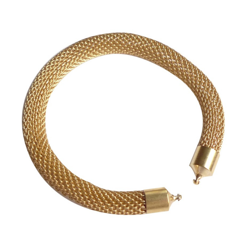 8 mm gold plated steel mesh-interchangeable-bracelet, versatile designer jewlery