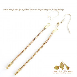 InterChangeable GOLD PLATED Silver Earrings