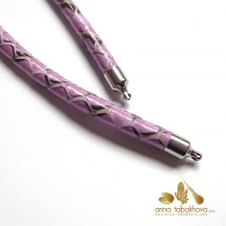 5 mm Stitched Snake-like Leather InterChangeable Necklace, buy on line versatile jewelry