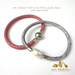 5 mm Stitched Snake-like Leather InterChangeable Necklace, buy on line versatile jewelry