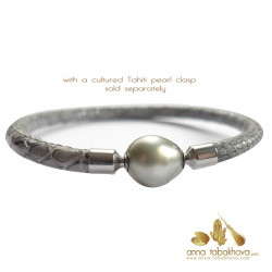 5 mm Stitched Snake-like Leather InterChangeable Necklace, buy on line versatile jewelry