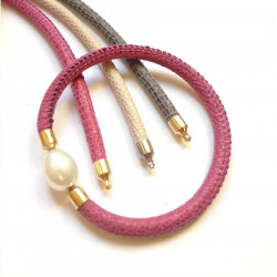 5 mm Stitched Lizard-like Leather InterChangeable Necklace, buy on line versatile jewelry