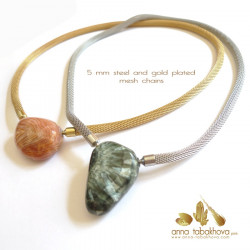 5 mm Gold Plated Steel Mesh InterChangeable Necklace, versatile designer jewelry