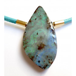Blue and green boulder Australian opal as interchangeable clasp, buy on line