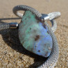Blue and green boulder Australian opal as interchangeable clasp, buy on line