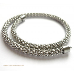 8 mm raspberry Steel InterChangeable Necklace