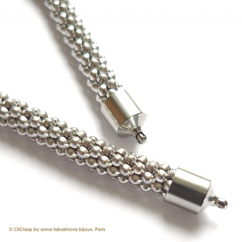 8 mm raspberry Steel InterChangeable Necklace