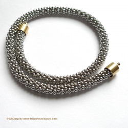 8 mm raspberry Steel InterChangeable Necklace