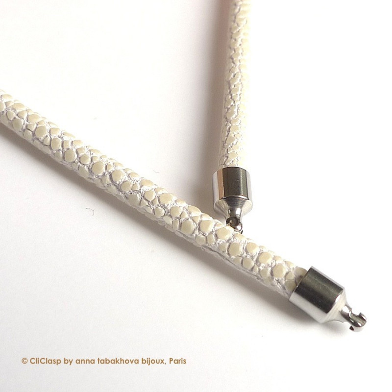 4 mm SNOW WHITE Stingray InterChangeable Necklace