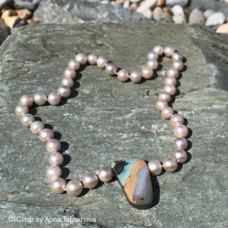 Blue and green boulder Australian opal as interchangeable clasp, buy on lineBlue and cream boulder Australian opal clasp