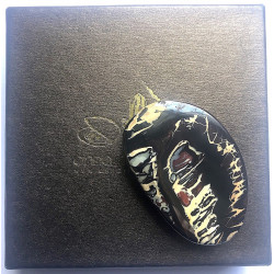 Large cream and brown Australian boulder opal as a clasp