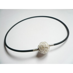 3 mm Black Rubber Necklace