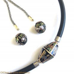 Vintage Chinese cloisonne beads as Interchangeable clasps for earrings