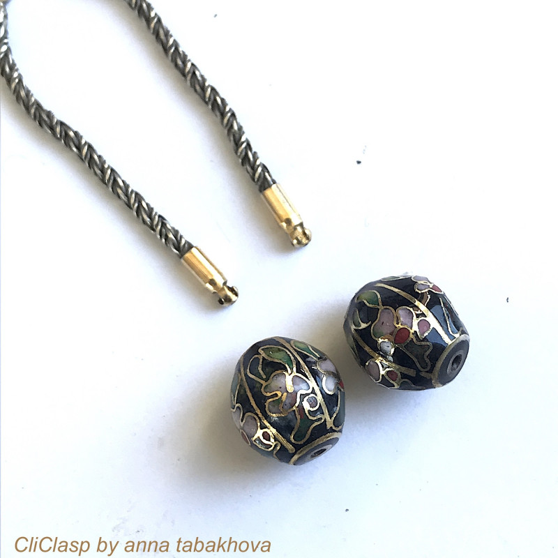 Vintage Chinese cloisonne beads as Interchangeable clasps for earrings