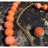Corail  fermoir fleur collier momo