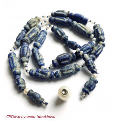 Lapis-Lazuli and Pearl InterChangeable Necklace and earrings, buy on line