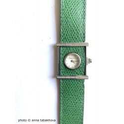 Vintage collector rare diamond Cameleone lady Swiss watch by Pequignet, 5 versatile bracelets in original mahogany case