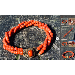 Corail bracelet 3 rangs facettés