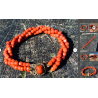 Corail bracelet 3 rangs facettés