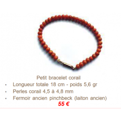 Coral bracelet round beads salmon color bracelet