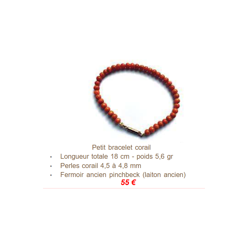 Coral bracelet round beads salmon color bracelet