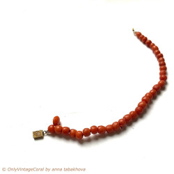 Large size antique faceted coral bead bracelet with heart charm, vintage faceted rock cristal accents for the matched earrings