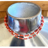 Double strand opal/faceted coral combo necklace with matched  silver clasp