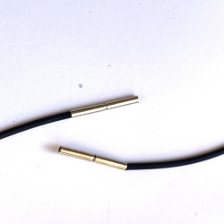 2 mm Black Rubber Necklace with classical bayonet clasp