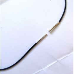 2 mm Black Rubber Necklace with classical bayonet clasp