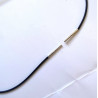 2 mm Black Rubber Necklace with classical bayonet clasp