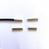 2 mm Black Rubber Necklace with classical bayonet clasp