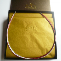 RED coated nylon and silver plated steel necklace as you will get it