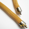 8 mm Gold Plated Steel Mesh InterChangeable Necklace, steel setting