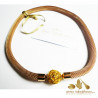 8 mm Gold Plated Steel Mesh InterChangeable Necklace with a silver clasp (sold separatly)